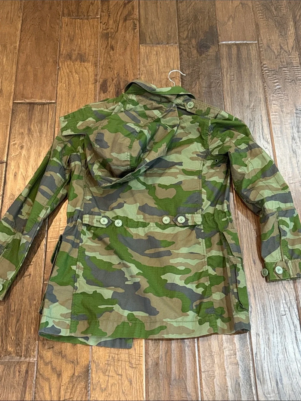 J. Crew Womens Camo Raincoat in Green and Brown